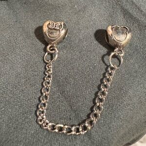 Silver Heart Mouse Chain Stopper for Bracelets